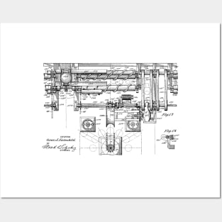 Automatic Bowling Mechanism Vintage Patent Hand Drawing Posters and Art